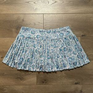 Laura Ashley 13” Blue Floral Pleated Tennis Skirt Size XL